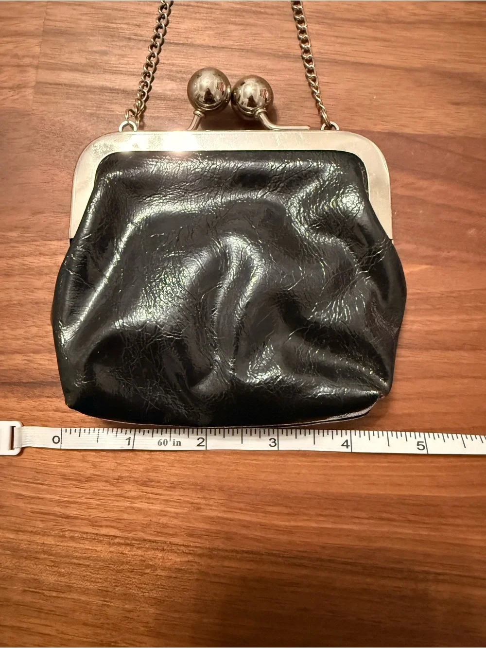 Classic Black Chain-Handle Kiss-Lock Bag